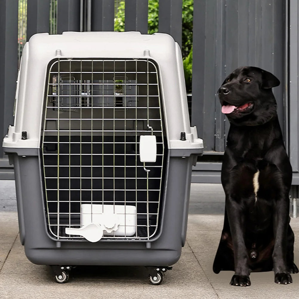 Pet Cat Carrier Length 33in/Width 21.6in/Height 25.2in with Handle & Metal Door Airline Approved Pet Carrier for Puppies Kittens Happy Tails Pet Shop Store