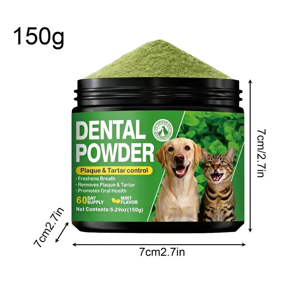 150g Dog Tooth Powder Bad Breath Remover Freshener Dog Teeth Care Powder For Puppy Cats Pets Brushing Grooming Bathing Washing
