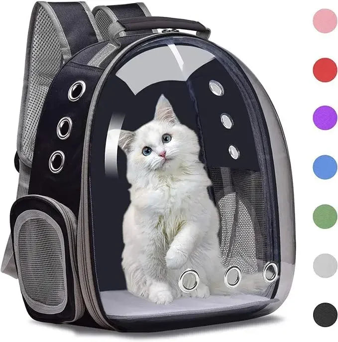 Mochila transportadora de mascotas ventilada, aprobada por aerolíneas, para perros y gatos pequeños y medianos, cápsula espacial para senderismo