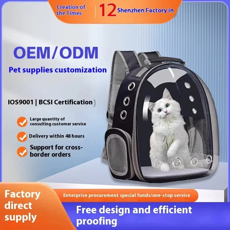 Mochila transportadora de mascotas ventilada, aprobada por aerolíneas, para perros y gatos pequeños y medianos, cápsula espacial para senderismo