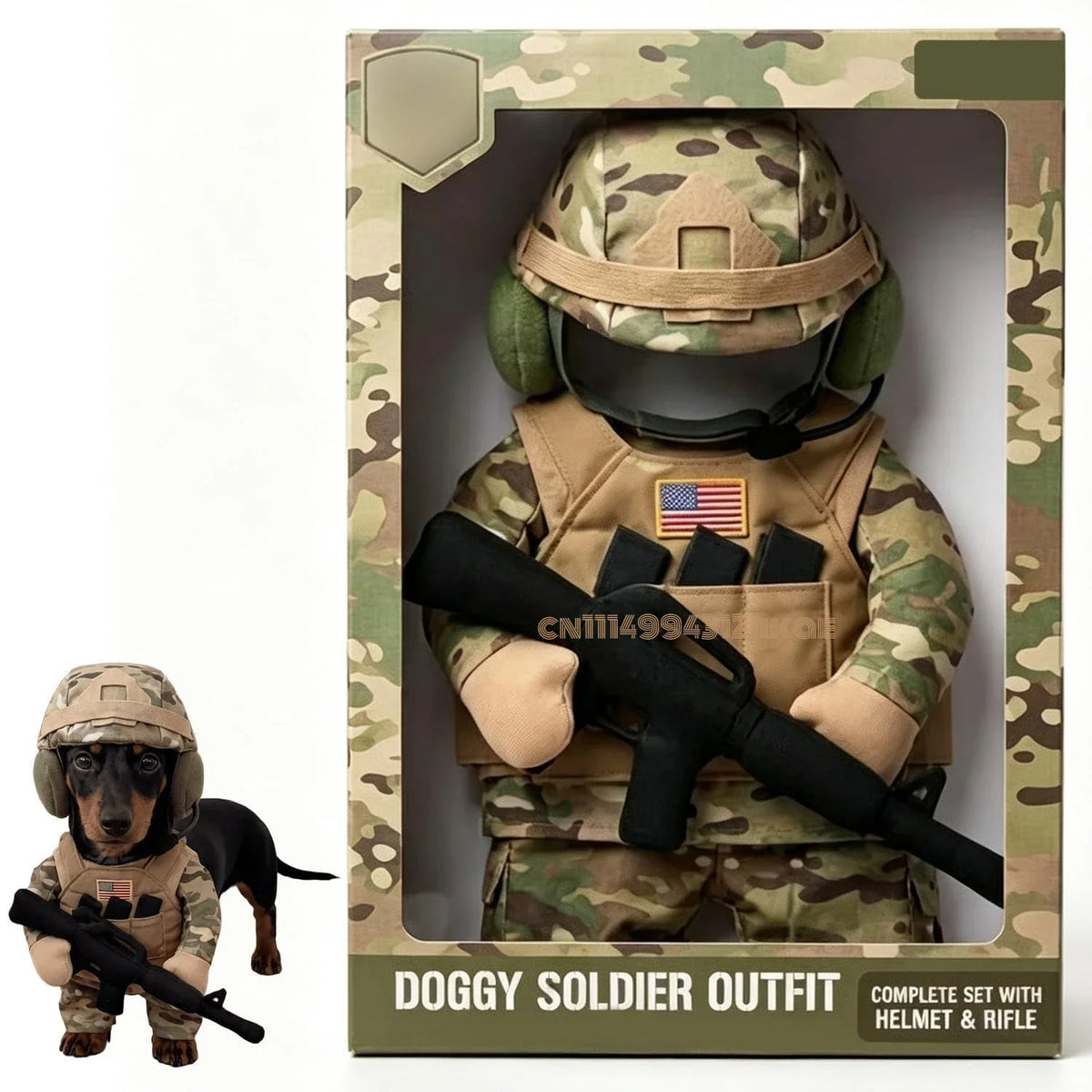Pet Tactical Soldier Uniform Halloween Cat and Dog Pet Soldier Costume Tactical Dog Harness with Hat Fun Military Uniform