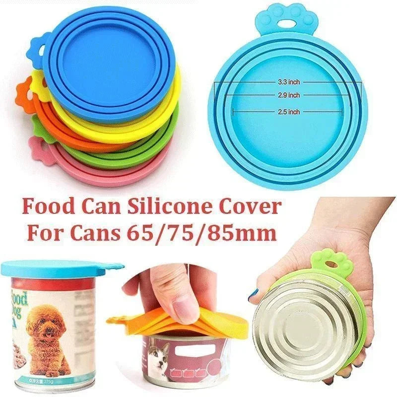 5 couvercles en silicone pour conserves fraîcheur, compatibles avec les boîtes pour chats et chiens. Couvercles en silicone 3 en 1 pour conserver la fraîcheur des aliments. Couvercles hermétiques en silicone pour boîtes pour chiens. 