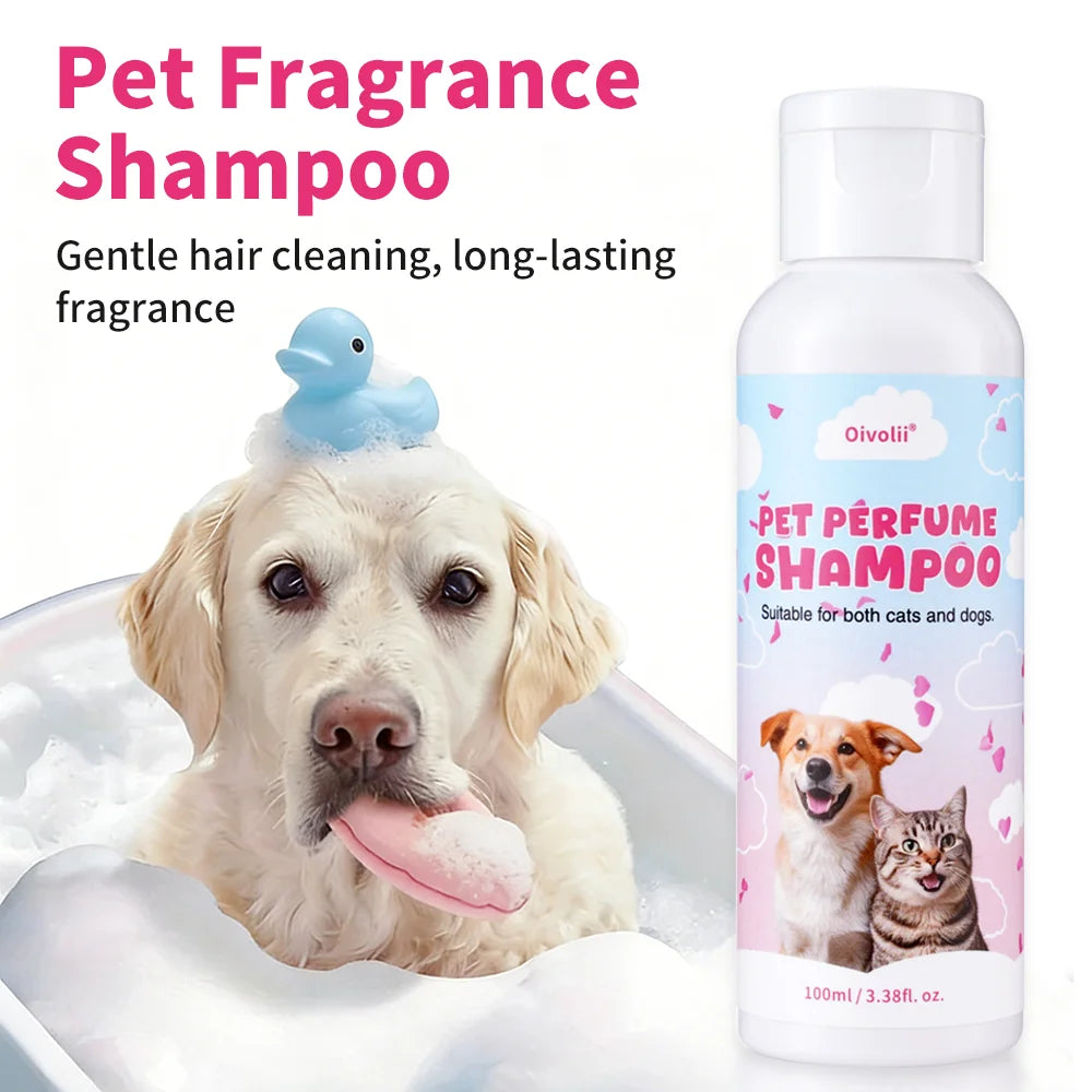 Pet Shower Gel Dog Shampoo Deodorizing Deep Cleansing with Long Lasting Scent, Clean Smooth Shiny Coat, Cat Perfume Bath Body Wa
