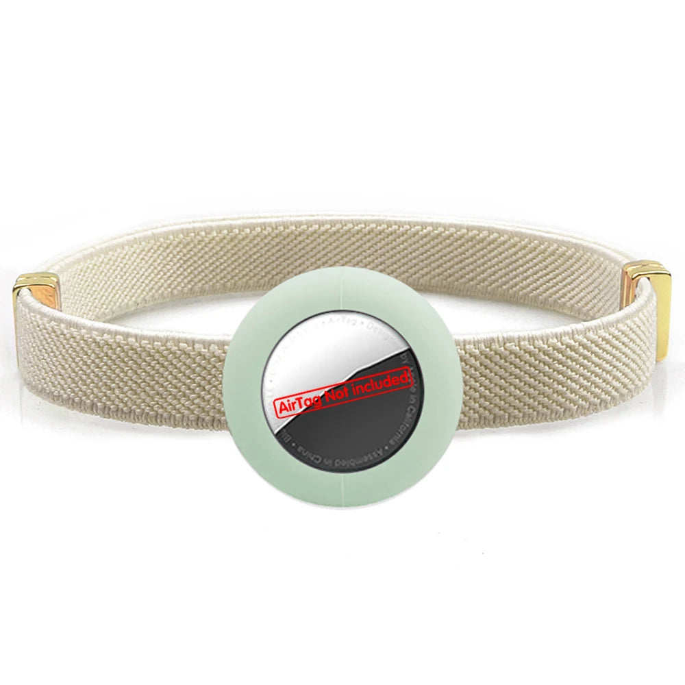 Cute Breakaway Cat Collar Elastic GPS Tracker Kitten Collar with Air Tag Holder Case Adjustable 5-12in Pets Collars for Cats