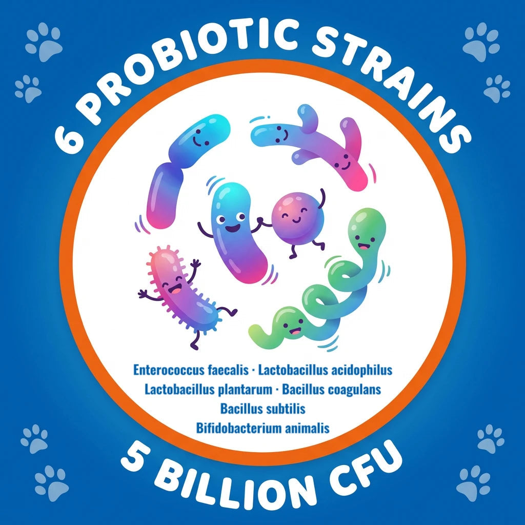 【100 Chews】Probiotics for Dogs-  - Relieve stomach sensitivity and dog gut health probiotics - Digestive Remedies Happy Tails Pet Shop Store