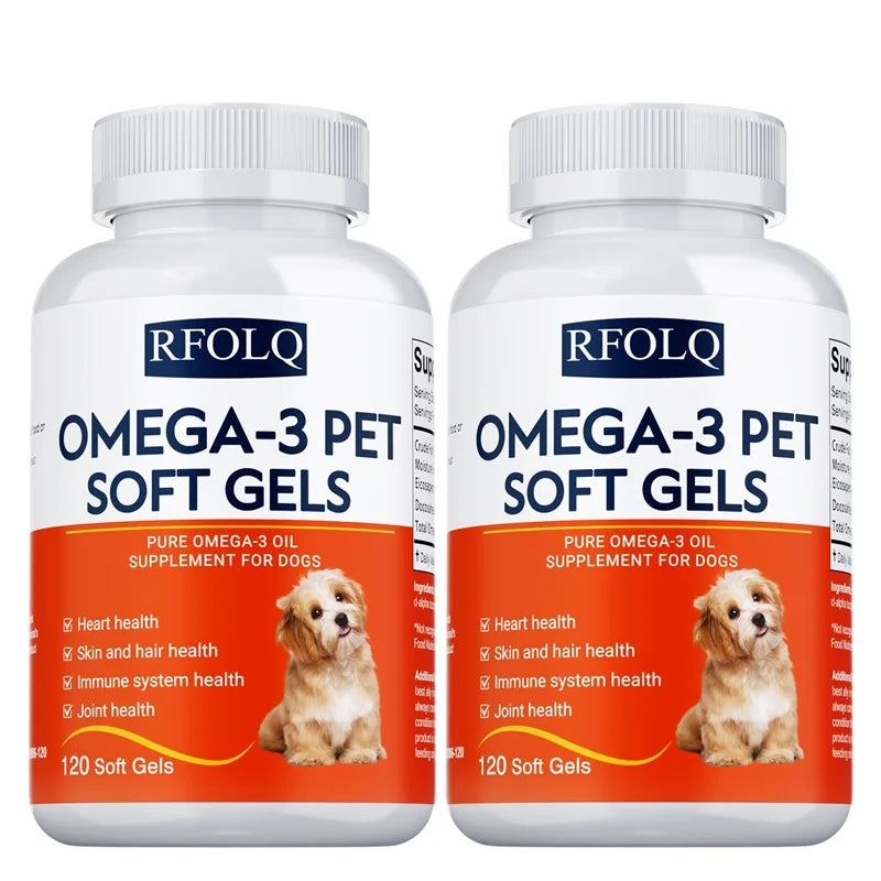 Complément alimentaire oméga-3 pour animaux de compagnie-Huile de poisson pour chiens avec EPA et DHA-Favorise la santé cardiaque, cutanée, du pelage et immunitaire