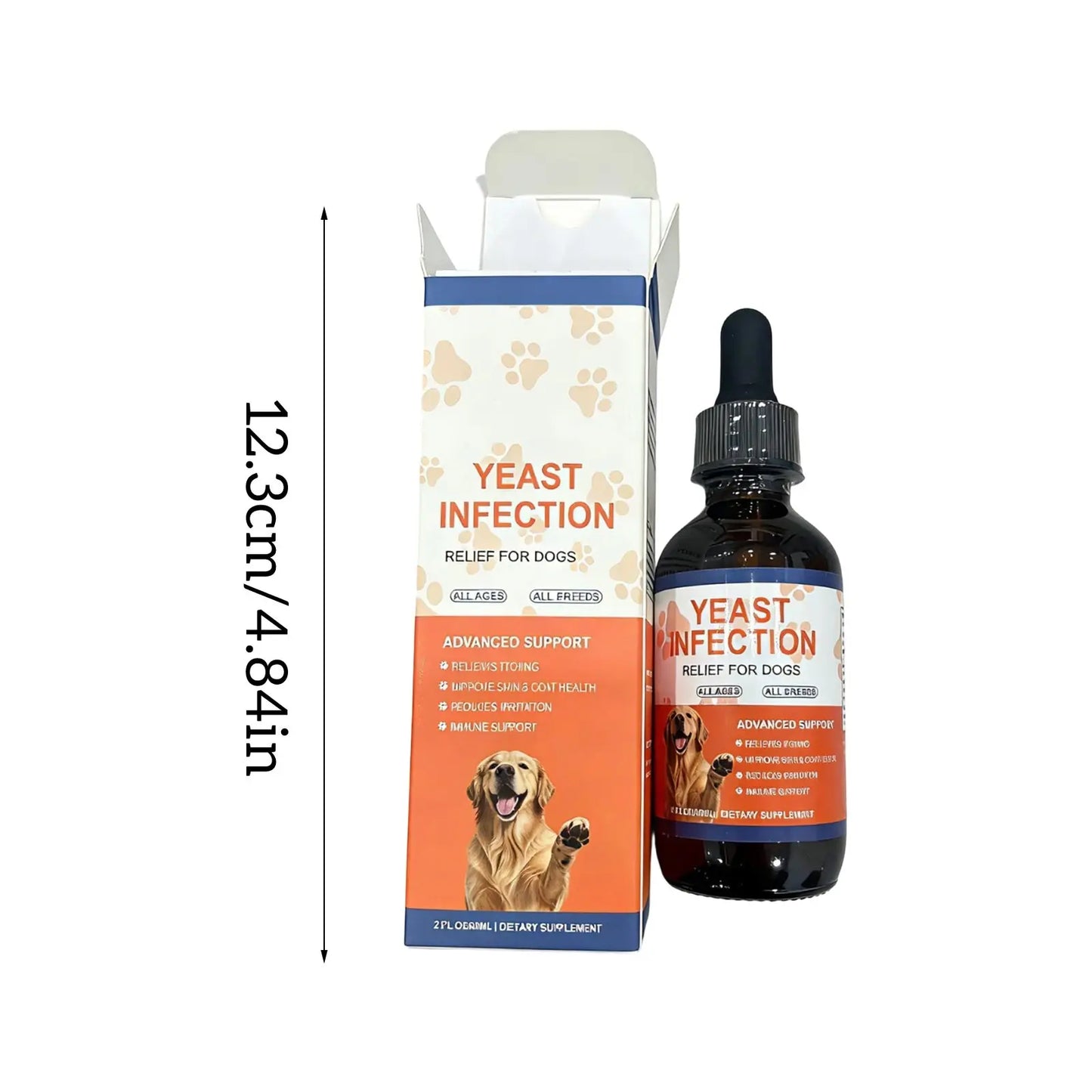 Juego de gotas limpiadoras de oído para mascotas, gotas líquidas vitamínicas, solución de limpieza diaria de oídos con suplemento multivitamínico para la salud de los perros