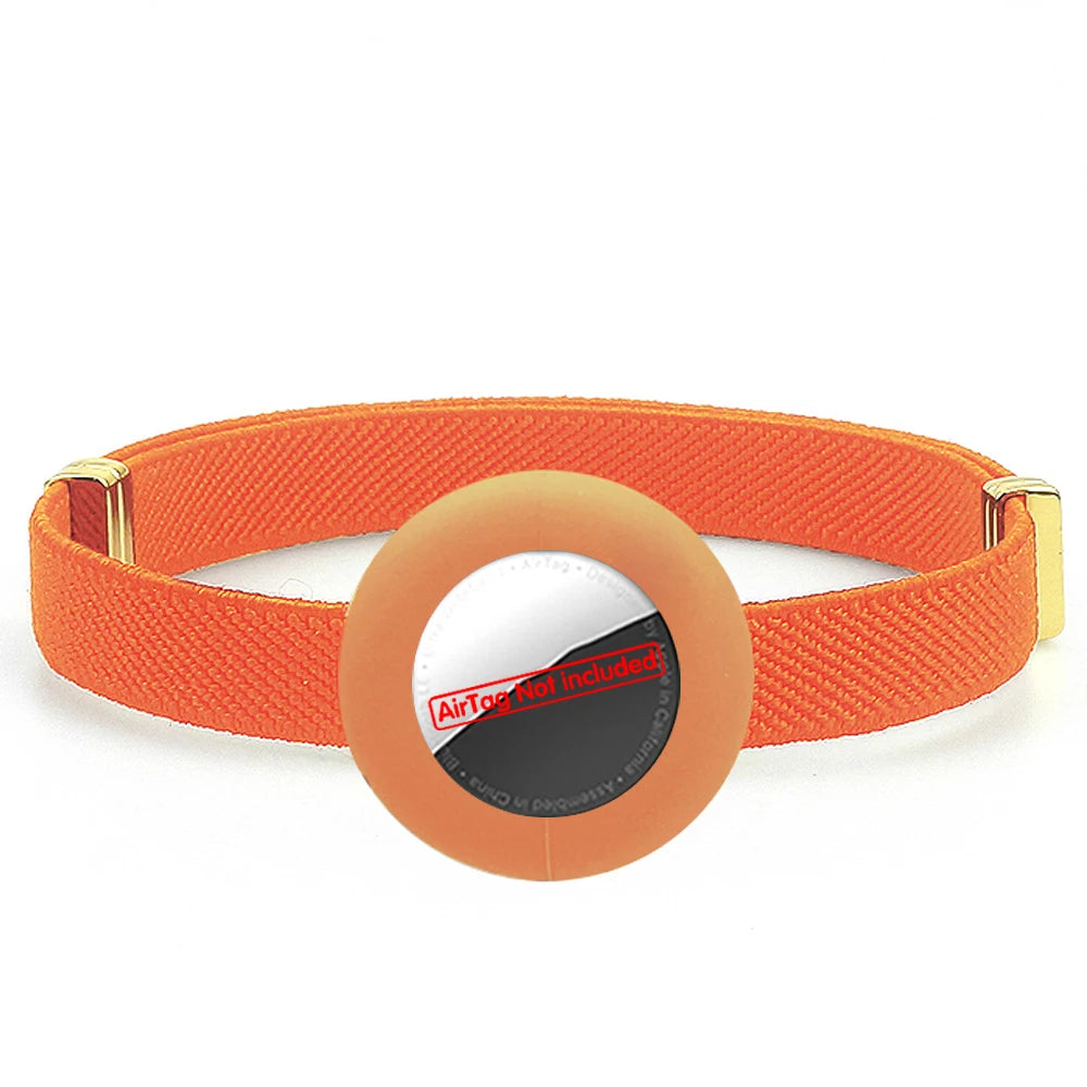 Cute Breakaway Cat Collar Elastic GPS Tracker Kitten Collar with Air Tag Holder Case Adjustable 5-12in Pets Collars for Cats