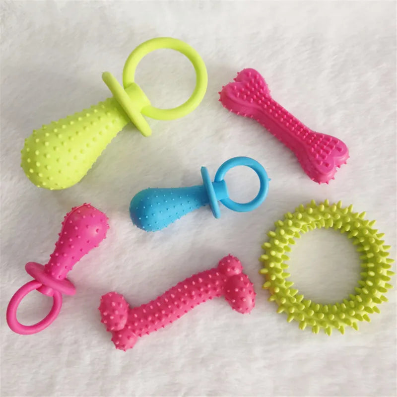 Durable Rubber Dental Teeth Care Dog Toys for Small Dogs Indestructible Dog Toy Teeth Cleaning Chew Training Toys Pet Supplies Happy Tails Pet Shop Store
