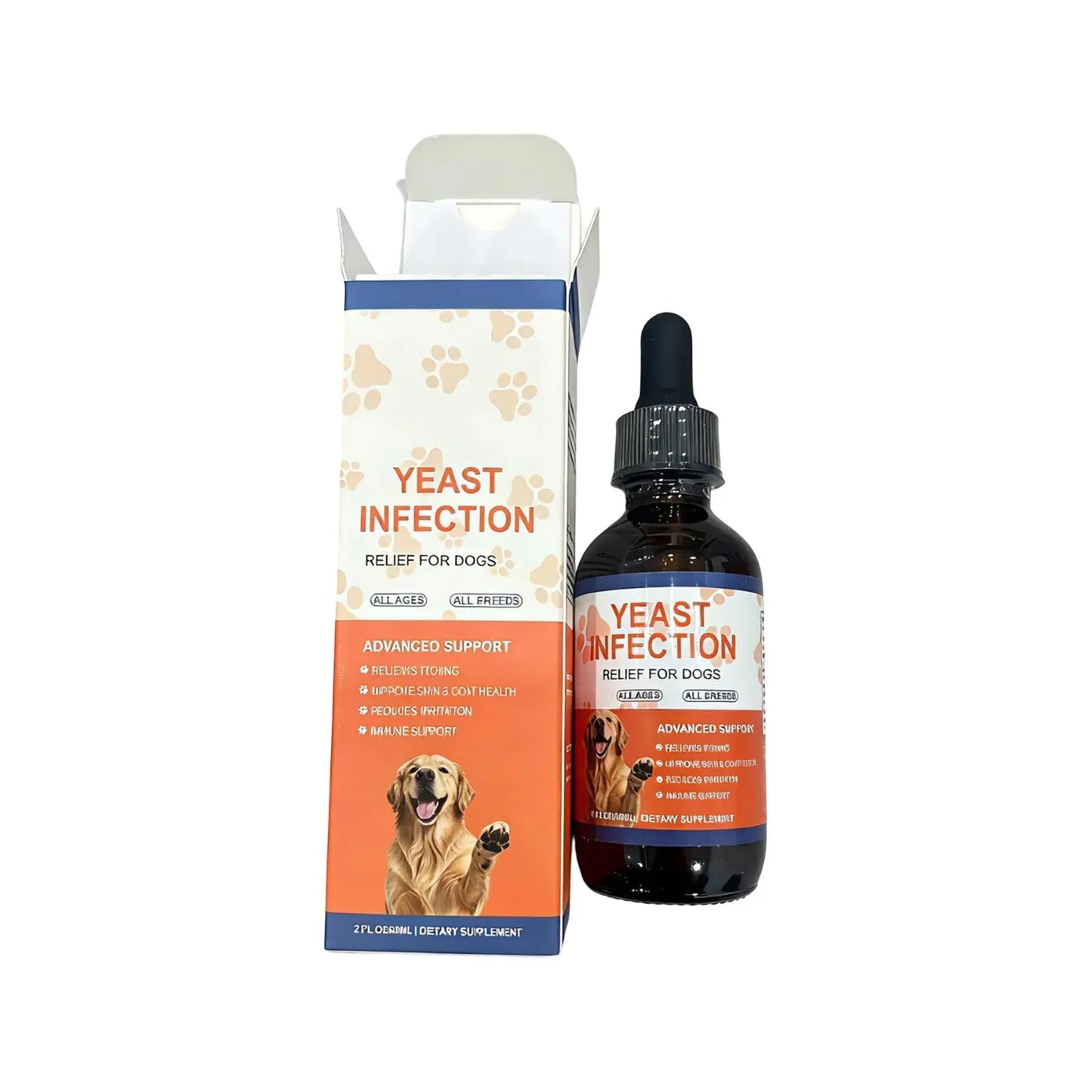 Juego de gotas limpiadoras de oído para mascotas, gotas líquidas vitamínicas, solución de limpieza diaria de oídos con suplemento multivitamínico para la salud de los perros