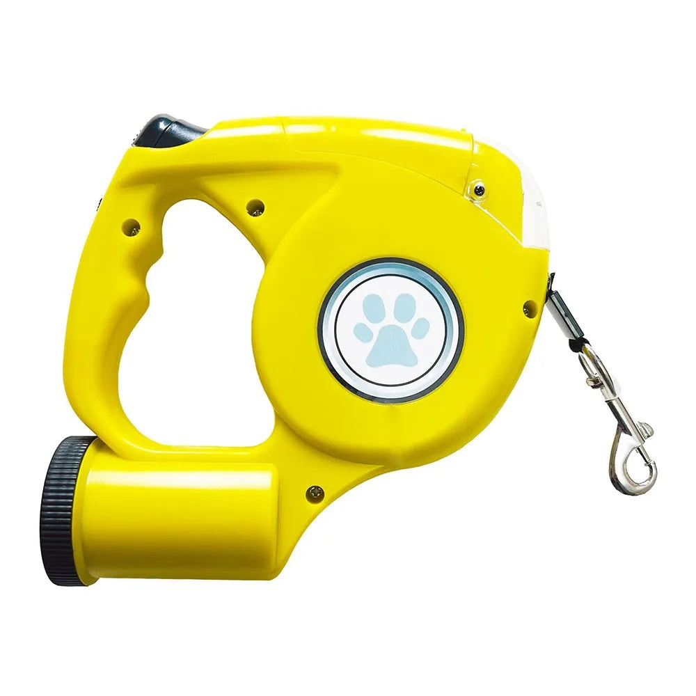 Plastic Automatic Retractable Dog Leash Extendable Adjustable LED Dog Leash With Garbage Bag Anti-Slip Handle Dog Harness Strap
