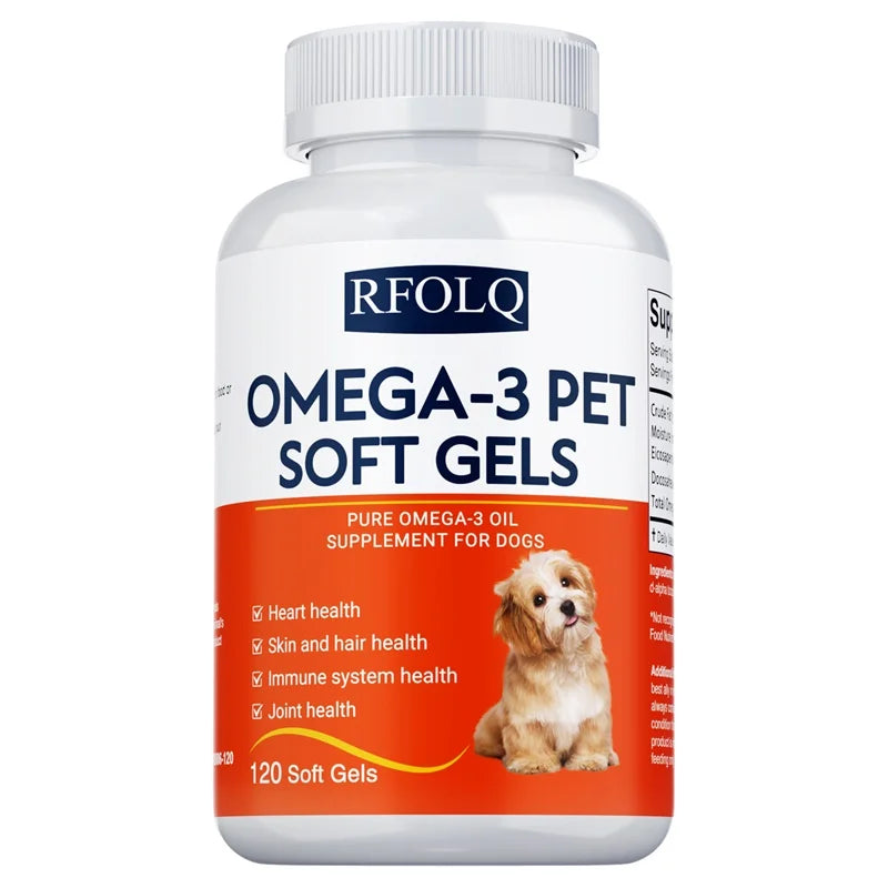 Complément alimentaire oméga-3 pour animaux de compagnie-Huile de poisson pour chiens avec EPA et DHA-Favorise la santé cardiaque, cutanée, du pelage et immunitaire