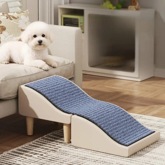 Pet Steps Foldable Ramp Ladder Adjustable Pet Dogs Stairs Safe Sturdy Dogs Bed Climbing Steps Bed Couch Climbing Aid Shoe Stool