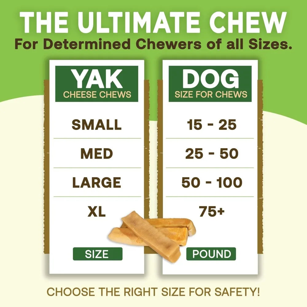 Masticables gigantes de queso de yak para perros, 1.3 kg - Premios naturales y ricos en proteínas para masticadores agresivos