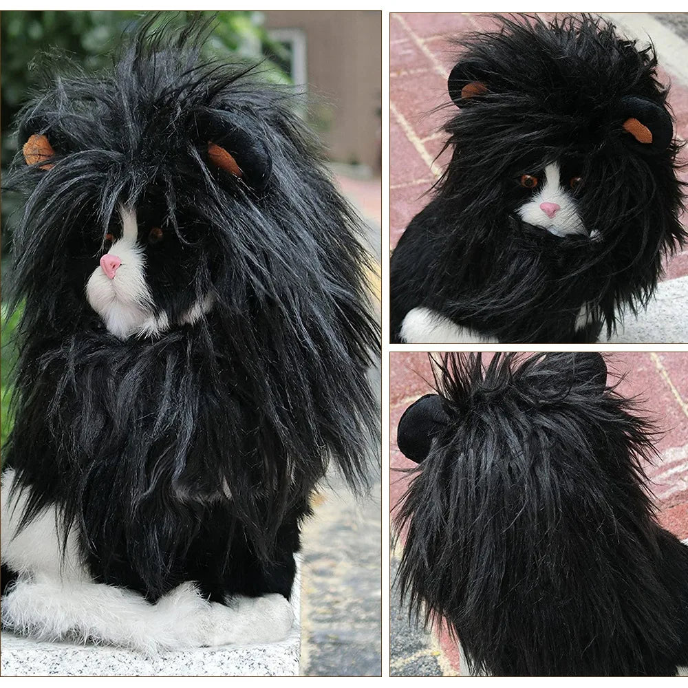 Cat Dog Cosplay Dress Up Pet Hat Lion Mane For Cat Puppy Lion Wig Costume Party Decoration Halloween Christmas DIY Pet Supplies Happy Tails Pet Shop