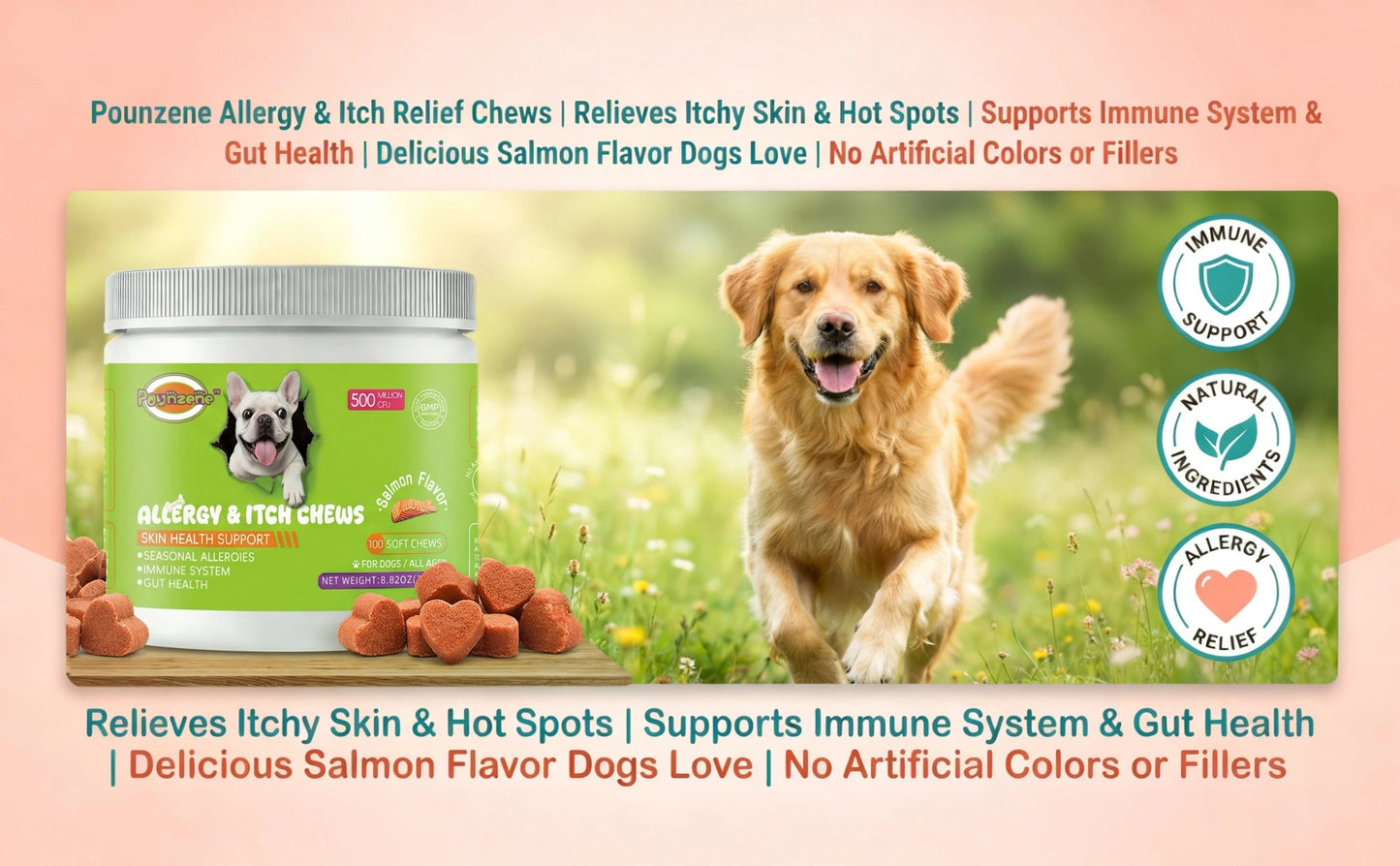 【15in1】Multivitamin for dogs  - Improve hair loss, digestion and immune support - Dog paw yeast treatment Happy Tails Pet Shop Store