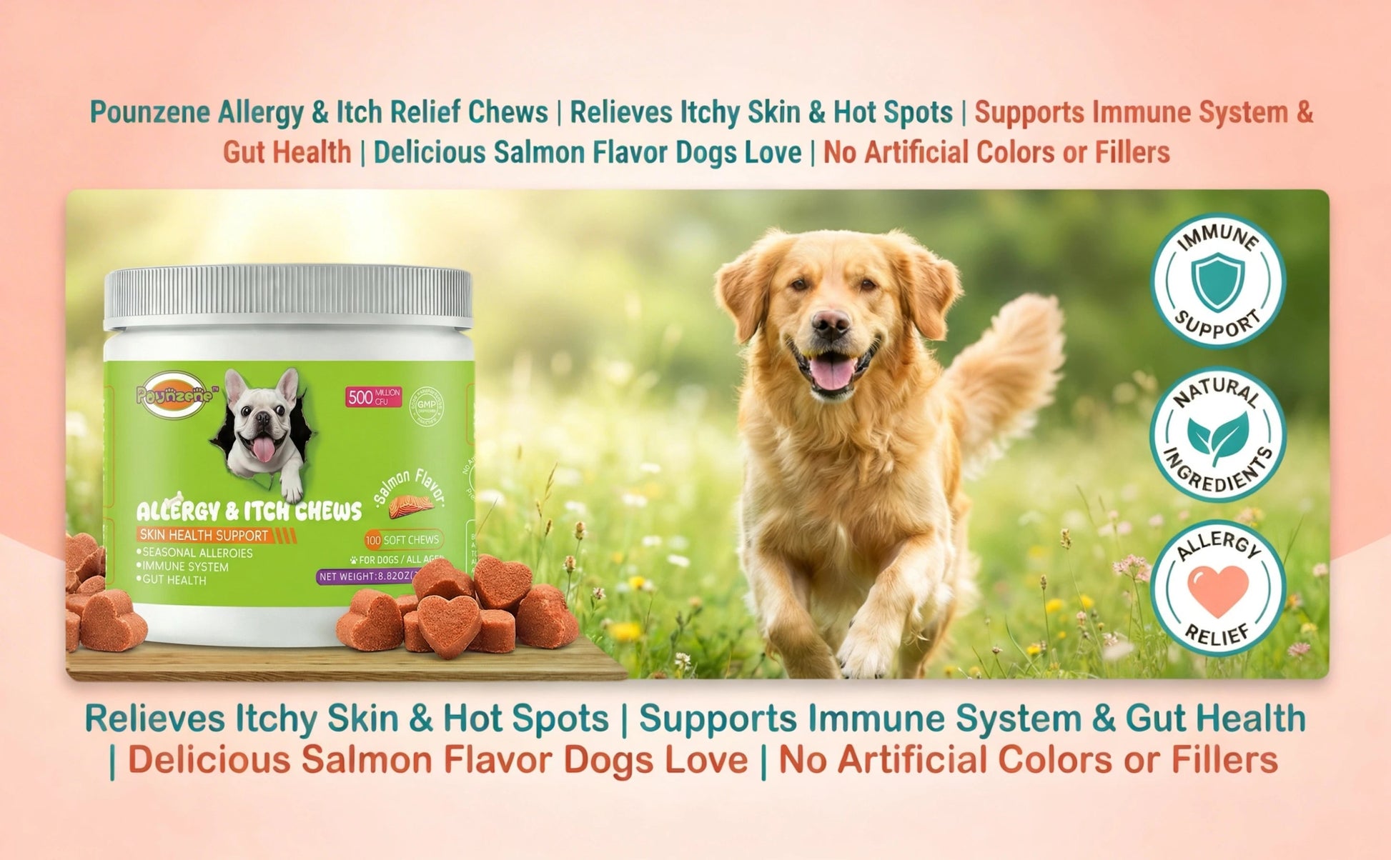 【15in1】Multivitamin for dogs  - Improve hair loss, digestion and immune support - Dog paw yeast treatment Happy Tails Pet Shop Store